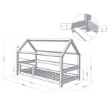 Lit cabane enfant TERY 80 x 180 Bois naturel