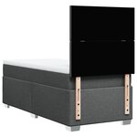 vidaXL Sommier à lattes de lit avec matelas Gris foncé 80x200 cm Tissu