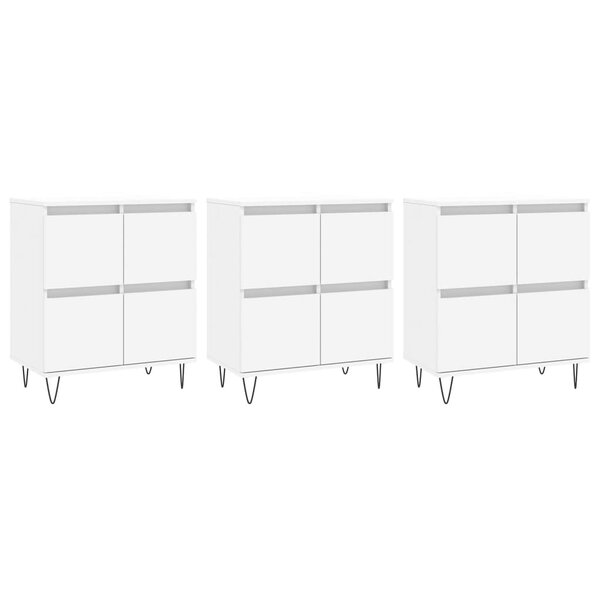 vidaXL Buffets 3 Pièces Blanc Bois d'ingénierie