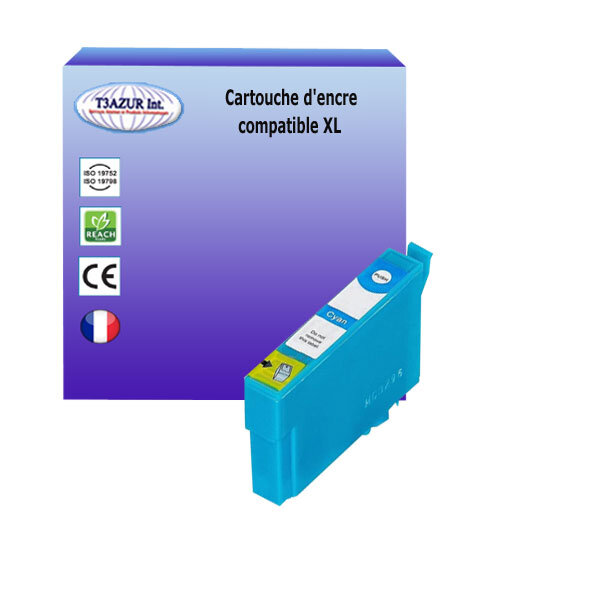 Cartouche Compatible pour Epson WorkForce Pro WF4720DWF WF4725DWF WF4730DTWF WF4735DTWF WF4740DTWF remplace Epson T3592 (35XL) Cyan - T3AZUR