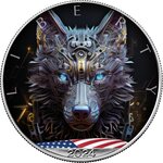 Pièce de monnaie en Argent 1 Dollar g 1 Millésime 2024 Artificial Intelligence USA CYBER WOLF