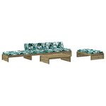 vidaXL Salon de jardin 5 Pièces avec coussins bois de pin imprégné