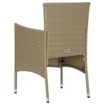 vidaXL Chaises à manger de jardin lot de 4 Résine tressée Beige