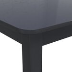 vidaXL Table de salle à manger Noir 114x71x75 cm Bois d'hévéa massif