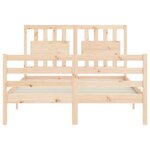 vidaXL Cadre de lit avec tête de lit 140x190 cm bois massif