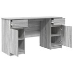 Bureau vidaXL Gris Sonoma 140x49x76 cm en bois d'ingénierie