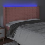 vidaXL Tête de lit à LED Rose 163x16x118/128 cm Velours