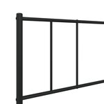 vidaXL Cadre de lit métal avec tête de lit noir 80x200 cm