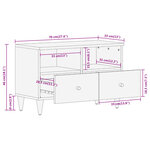 vidaXL Meuble TV 70x33x46 cm Bois massif de manguier