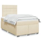 vidaXL Sommier à lattes de lit avec matelas Crème 120x200 cm Tissu