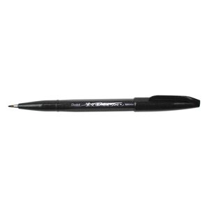 Stylo feutre Sign Pen SES15 Pointe pinceau flexible Noir x 10 PENTEL