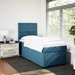 vidaXL Sommier à lattes de lit avec matelas bleu 80x200 cm velours