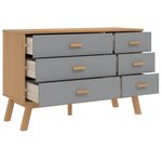 vidaXL Armoire à tiroirs OLDEN gris et marron bois de pin solide