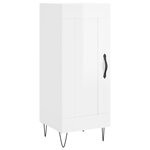 vidaXL Buffet haut Blanc brillant 34 5x34x180 cm Bois d'ingénierie