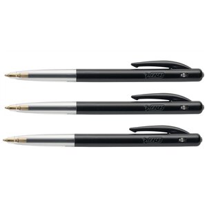 Stylo bille Rétractable M10 CLIC medium pointe moyenne 1 mm noire x 3 BIC