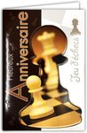 Carte Heureux Anniversaire Jeu d'échecs Pions avec Enveloppe Blanche 12x17 5cm