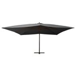 vidaXL Parasol de jardin en porte-à-faux avec mât en bois anthracite