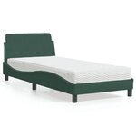 vidaXL Lit avec matelas vert foncé 90x200 cm velours
