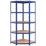 vidaXL Étagères à 5 niveaux 5 Pièces Bleu Acier et bois d'ingénierie