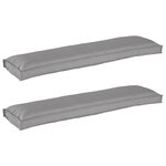 vidaXL Coussins de palette pour banc 2 pièces Gris 150x40x8 cm Tissu Oxford