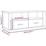 vidaXL Meuble TV Blanc brillant 100x35x40 cm Bois d'ingénierie