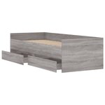vidaXL Cadre de lit avec tiroirs sonoma gris 90x190 cm