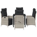 vidaXL Ensemble de salle à manger de jardin 5 pièces gris clair en poly rattan