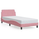 vidaXL Cadre de lit avec tête de lit Rose 90x190 cm Velours