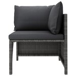 vidaXL Salon de jardin 6 Pièces avec coussins Résine tressée Gris