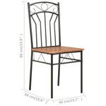 vidaXL Chaises à manger lot de 2 marron MDF