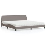vidaXL Lit avec matelas taupe 200x200 cm tissu
