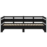 vidaXL Lit coulissant Noir Bois de pin solide 2x(90x190) cm