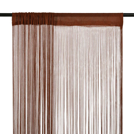 vidaXL Rideau en fils 2 Pièces 100 x 250 cm Marron