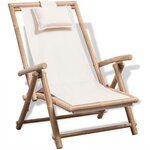 vidaXL Chaise de terrasse d'extérieur Bambou