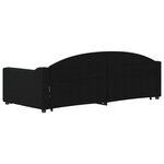 vidaXL Lit de jour avec gigogne et tiroirs sans matelas noir 90x200 cm