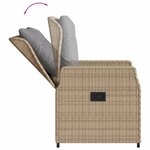 vidaXL Ensemble à manger de jardin et coussins 9 Pièces beige Poly rotin