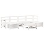 vidaXL Salon de jardin 7 Pièces blanc bois de pin massif