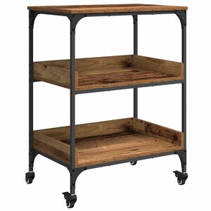 vidaXL Chariot de cuisine Bois Ancien 60 x 41 x 80 5 cm