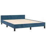 vidaXL Cadre de lit avec tête de lit Bleu foncé 140x190 cm Velours