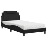 vidaXL Lit avec matelas noir 100x200 cm similicuir