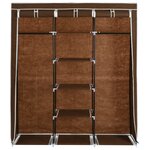 vidaXL Armoire avec compartiments et barres Marron 150x45x175 cm Tissu