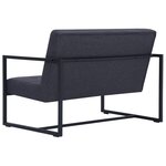 vidaXL Sofa à 2 places avec accoudoirs Gris foncé Acier et tissu