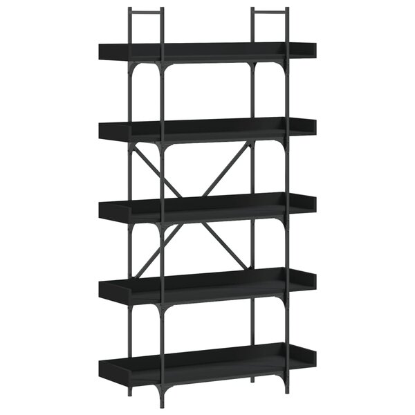 vidaXL Bibliothèque 5 niveaux noir 100x33x180 5 cm bois d'ingénierie