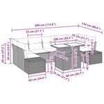 vidaXL Ensemble de canapé de jardin 8 pièces avec coussins Noir Poly Rattan