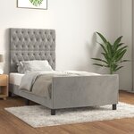 vidaXL Cadre de lit avec tête de lit Gris clair 100x200 cm Velours