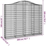 vidaXL Panier de gabions arqué 200x30x160/180 cm Fer galvanisé