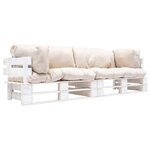 vidaXL Canapés de jardin palette 2 Pièces avec coussins Sable Pinède