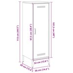 vidaXL Buffet jaune moutarde 36x39x113 cm acier
