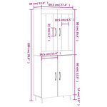 vidaXL Buffet haut Gris béton 69 5x34x180 cm Bois d'ingénierie