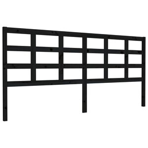 vidaXL Tête de lit Noir 205 5x4x100 cm Bois massif de pin